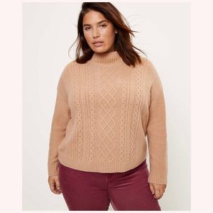 LOFT Plus Turtleneck Cable Sweater